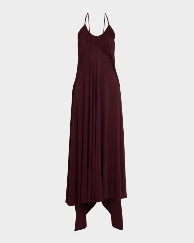 Draped Halter Backless Gown